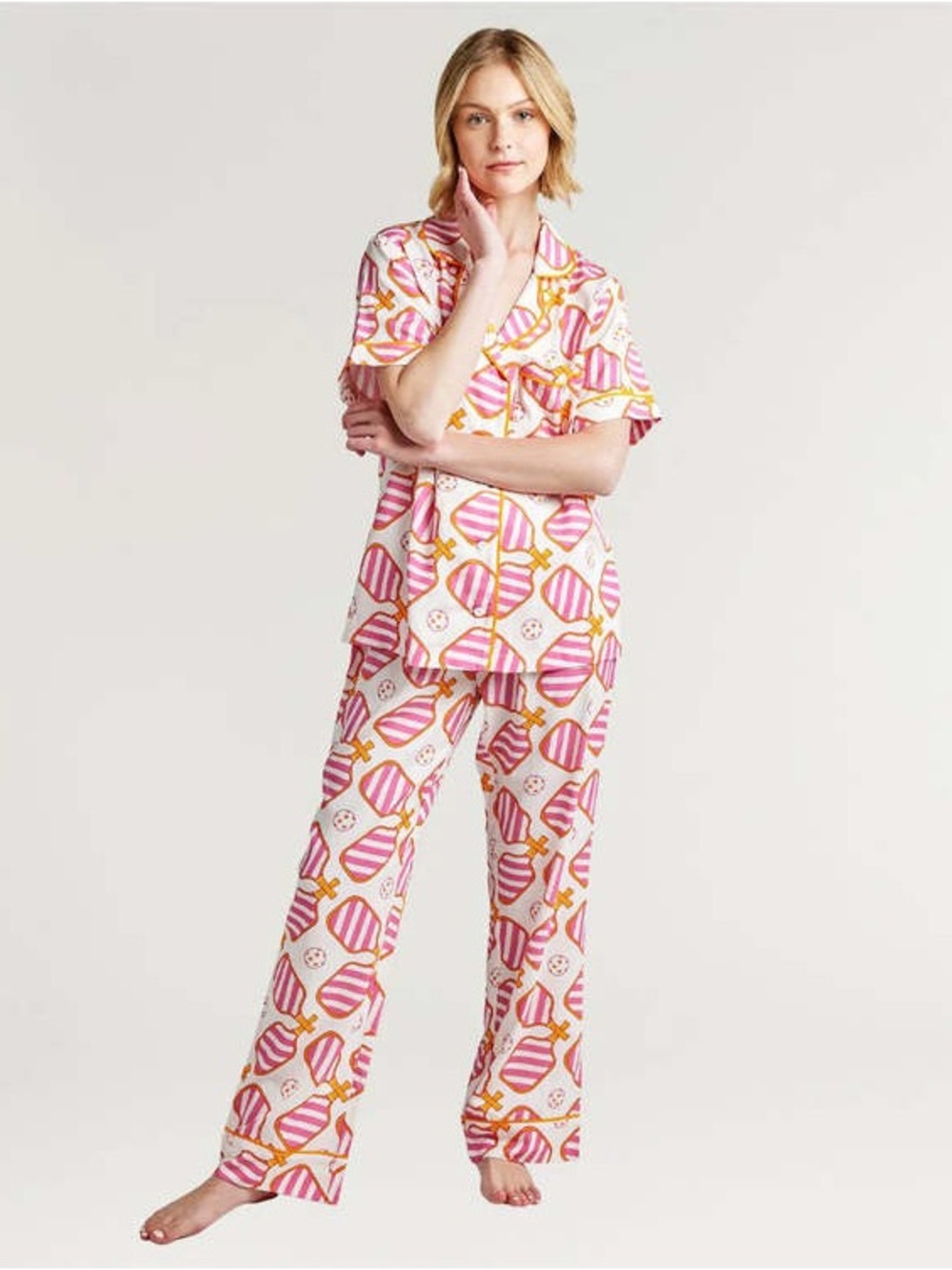 Women’s Pink Pickleball Print Pajama Set